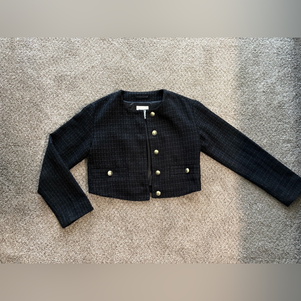 Abercrombie & Fitch - Tweed jacket - black-size XS